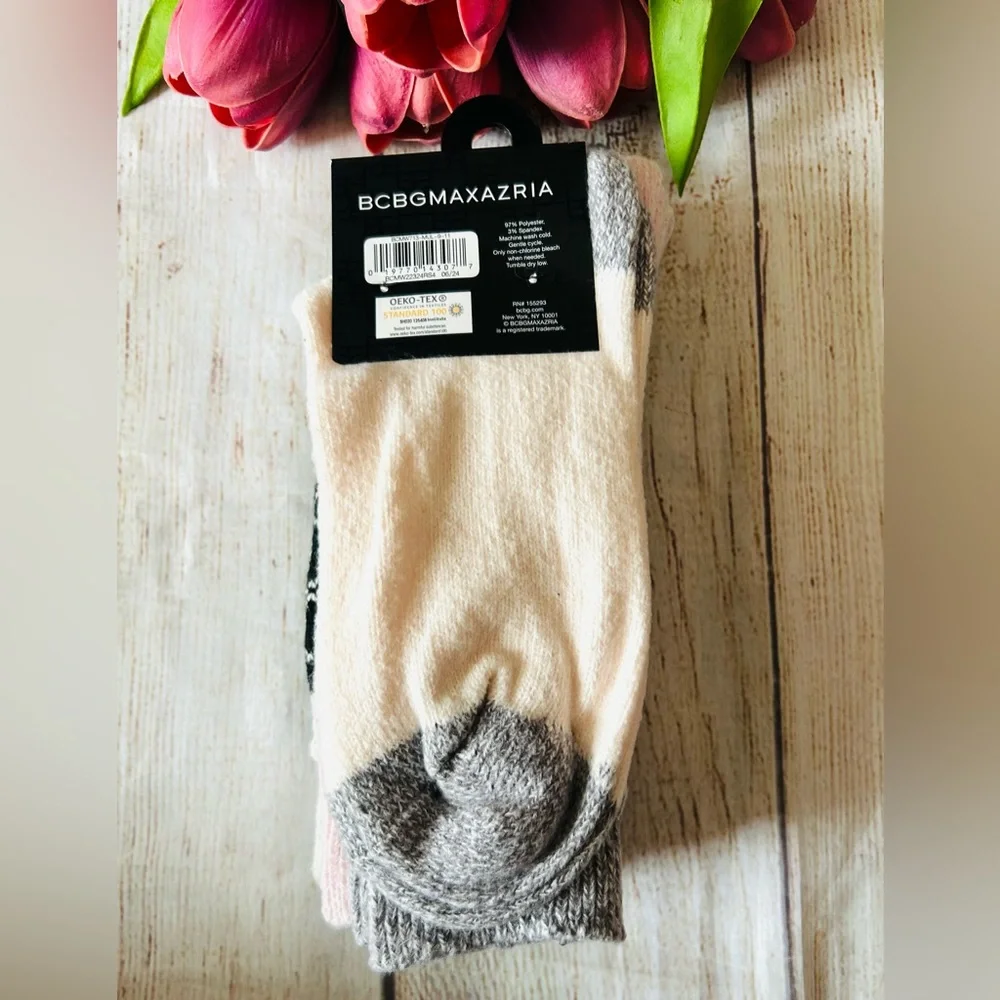 BCBGMaxazria Women’s Multicolor Super Soft Boot Socks 3pk One Size NWT